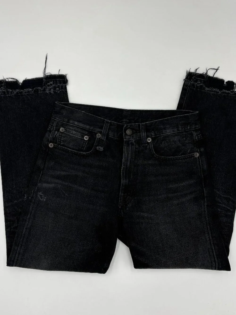 R13 Distressed Boyfriend Jean in Jake Black - Picture 4 of 10